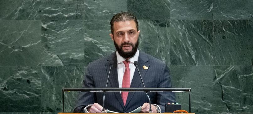 Le Président de la République arabe syrienne, Ahmad Al-Sharaa, s’exprime lors du débat général de la quatre-vingtième session de l’Assemblée générale.